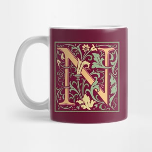 William Morris Vintage Letter N Mug